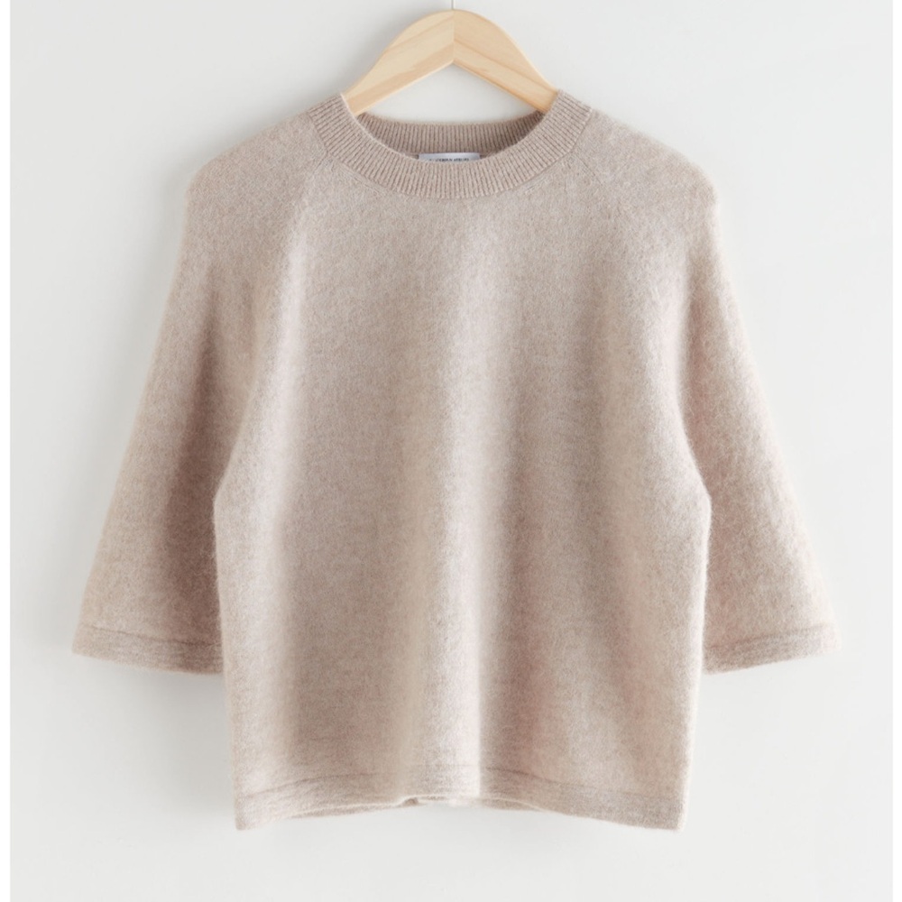 & Other Stories Beige Short Sleeve Top